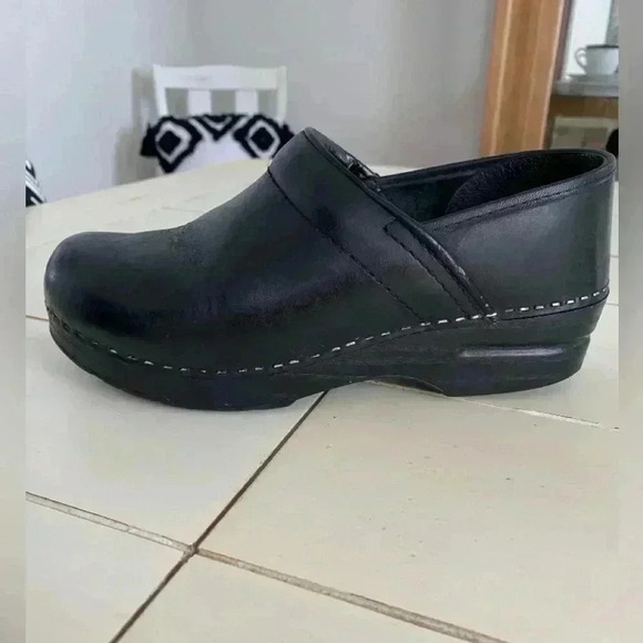 Dansko Professional Women's Clogs 38 US 7.5-8 Black Cabrio Leather Nursing Shoe - Picture 7 of 13